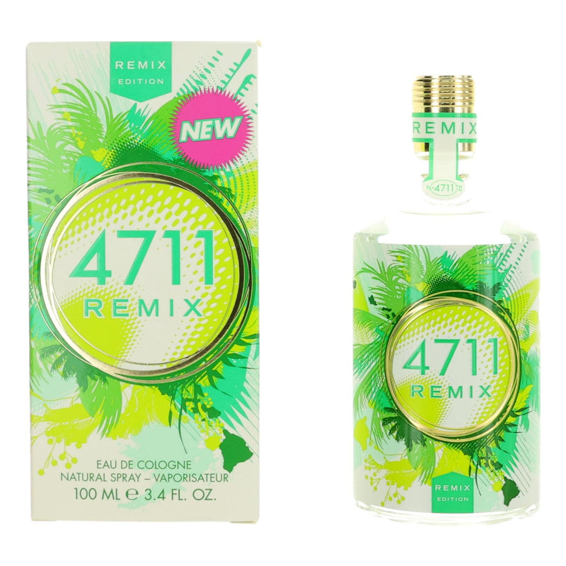 4711 Remix Green Oasis by Muelhens, 3.4oz Eau de Cologne Spray for Unisex